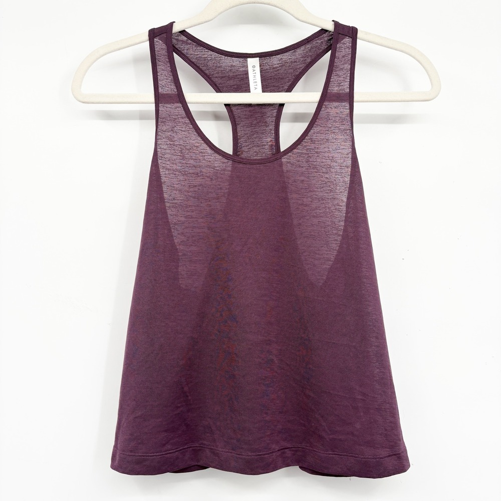 Athleta Womens Vapor Scoop Neck Racerback Sporty Activewear Tank Top Purple XS